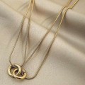 Titanium steel double link necklace