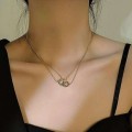 Titanium steel double link necklace
