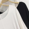 斜领蝙蝠袖宽松上衣