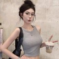 性感露背修身短版上衣