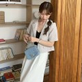 翻领宽松短版西装外套