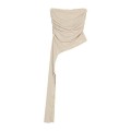 Tube top with pleated top + irregular hip skirt set