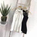 Hanging neck bowknot diamond slit top