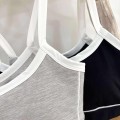 Contrast color short sports vest + high waist shorts set