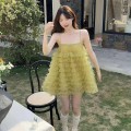 Mesh Strapless Puffy Cake Dress