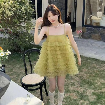 Mesh Strapless Puffy Cake Dress