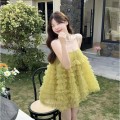 Mesh Strapless Puffy Cake Dress