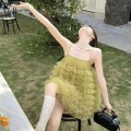 Mesh Strapless Puffy Cake Dress