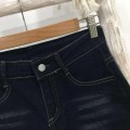 High waist retro hem denim shorts