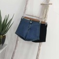 Black high waisted denim shorts