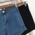 Black high waisted denim shorts