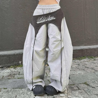 American style contrast color hip-hop paratrooper trousers