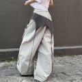 American style contrast color hip-hop paratrooper trousers