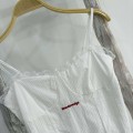Lace-Trimmed Letter Embroidered Camisole Top