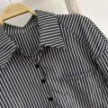Lapel Striped Loose Shirt