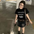 Simple Lettering Straight Shoulder T-Shirt