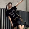 Simple Lettering Straight Shoulder T-Shirt