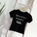 Simple Lettering Straight Shoulder T-Shirt