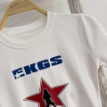 Straight Shoulder Star Print Casual T-shirt
