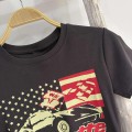 Vintage Print Straight Shoulder T-Shirt