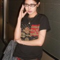 Vintage Print Straight Shoulder T-Shirt