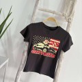 Vintage Print Straight Shoulder T-Shirt