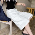 High-Waisted Denim Cropped Pants
