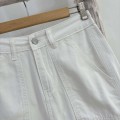 High-Waisted Denim Cropped Pants