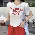 简约字母正肩T恤