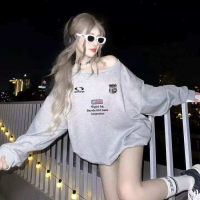 Loose Fit Off-Shoulder Sweatshirt