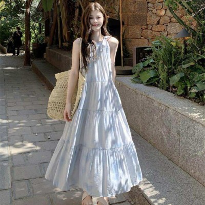 Halter Neck Gradient A-Line Dress