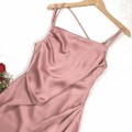Pink Satin Irregular Dinner Dress
