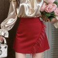 High-waisted irregular skirt