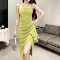 High quality irregular slit dress