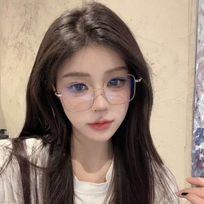 金色方形框眼镜