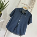 翻领宽松牛仔衬衫