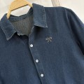 翻领宽松牛仔衬衫