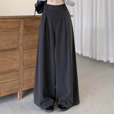 High-waisted wide-leg suit trousers