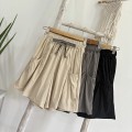 High-waisted casual wide-leg drawstring short pants