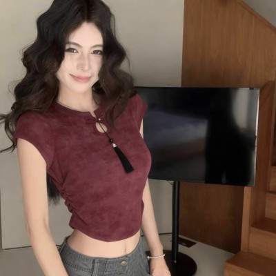 时尚晕染旗袍上衣