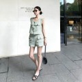 High-quality fragrant top + high-waisted wide-leg shorts set