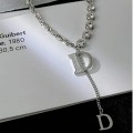 双D字镶钻项链