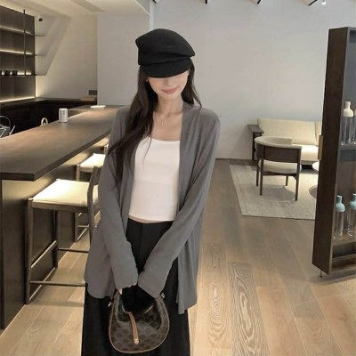 慵懒风长版针织外套