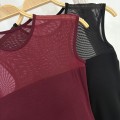 Pure and alluring mesh-panel fitted top