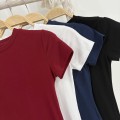 纯色圆领修身T恤
