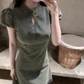 New Chinese style denim cheongsam