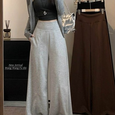 高腰垂感阔腿长裤