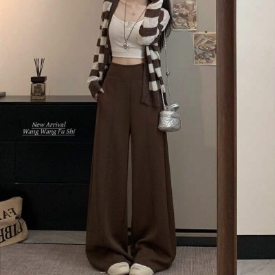 High-waisted flora wide-leg trousers