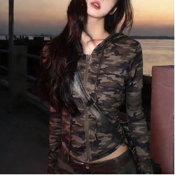 迷彩连帽外套上衣