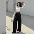 Loose high waist straight trousers